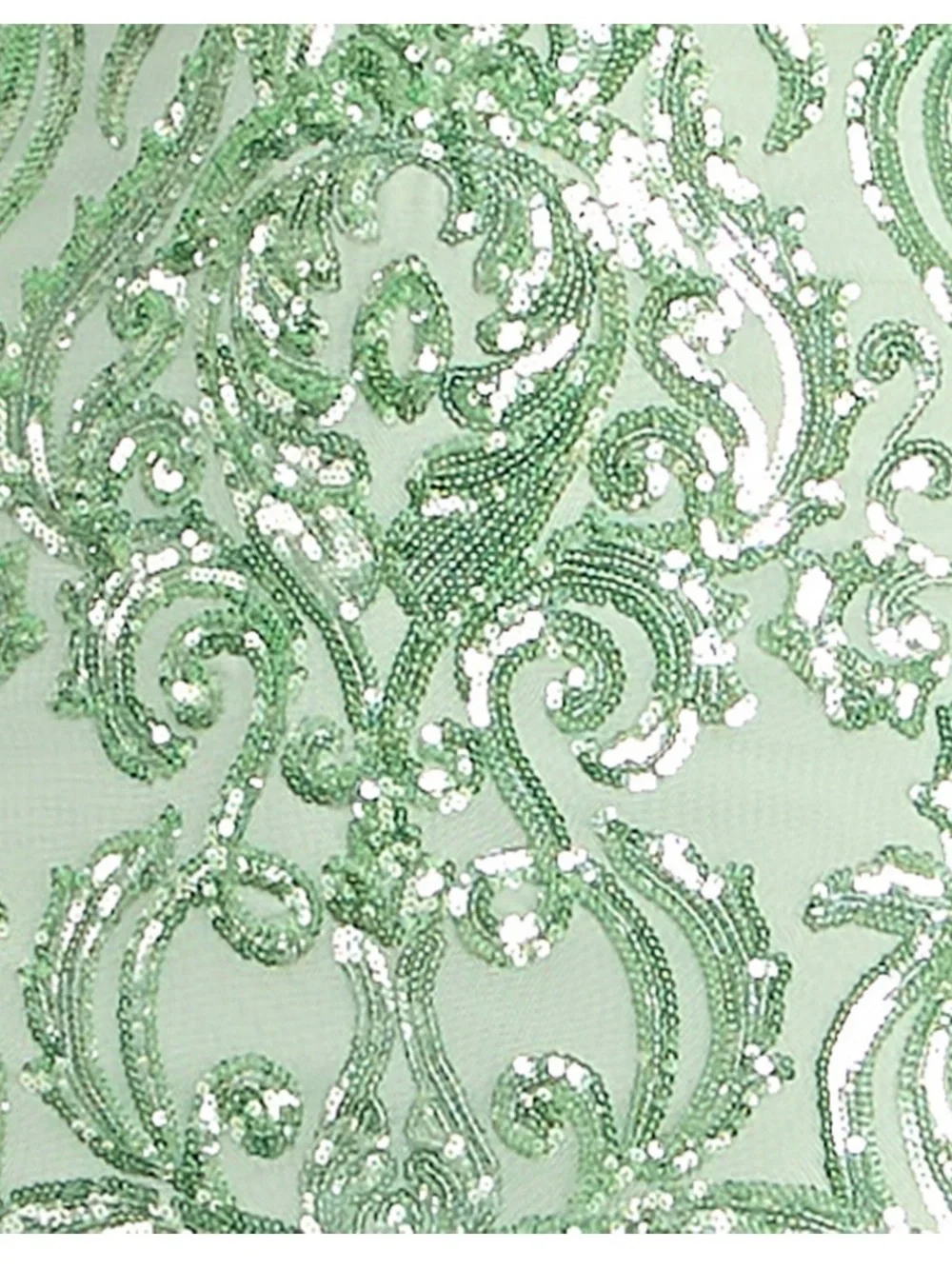 B Darlin Mint Sequin Ruffle Mermaid Gown